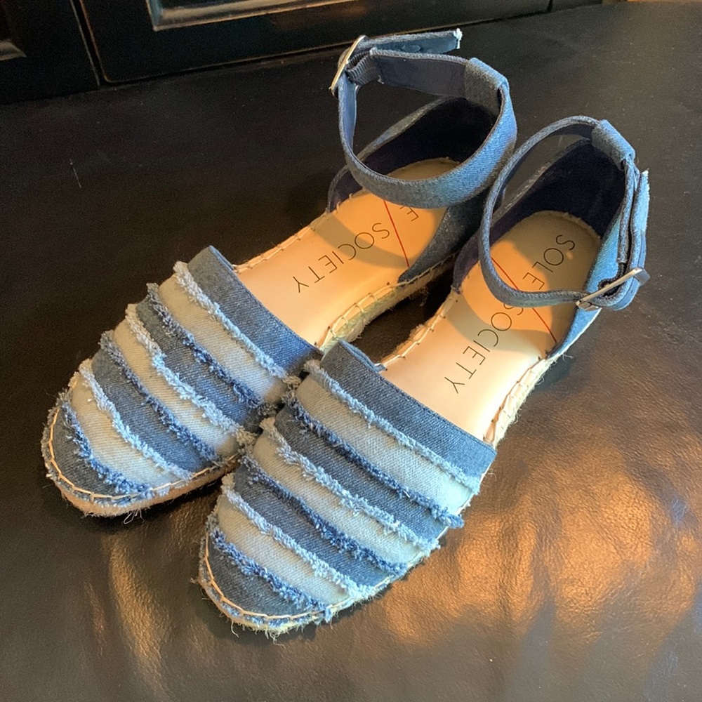 Sole Society Blue Denim Espadrilles